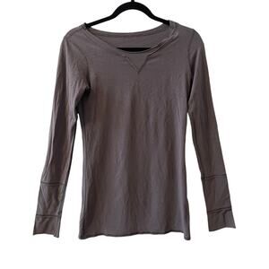 Lululemon Athletica Gray Long Sleeve Top Activewear Athletic Yog5